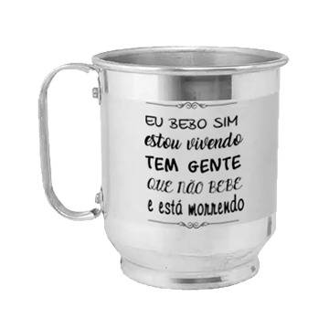 Caneca de Alumínio Prata Personalizada